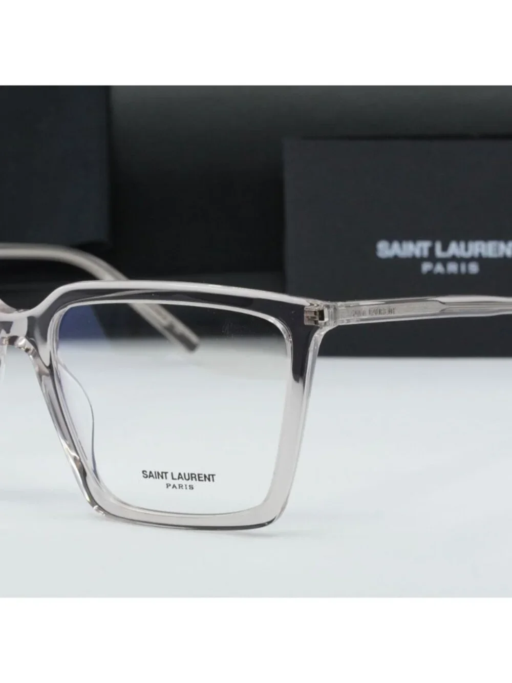 Saint Laurent SL474OPT 003 Square Eyeglasses 56mm – Transparent Nude